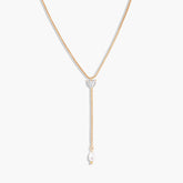 DIAMOND HEART &  PEARL DROP NECKLACE